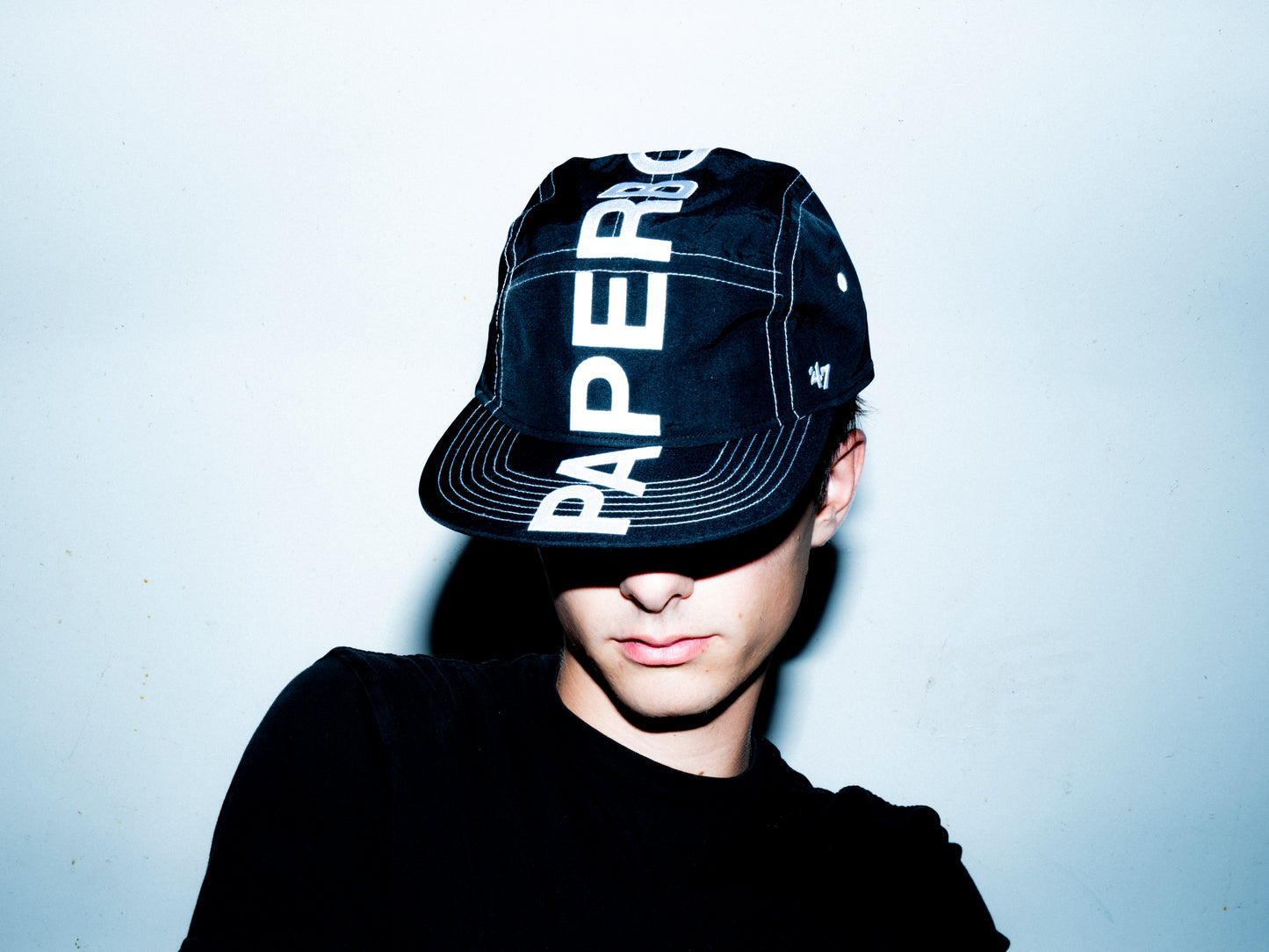  vertical logo black camp cap '47 brand